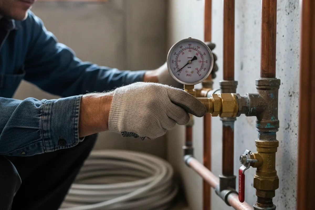 Pressure testing a repaired line during Water Line Repair in Centralia